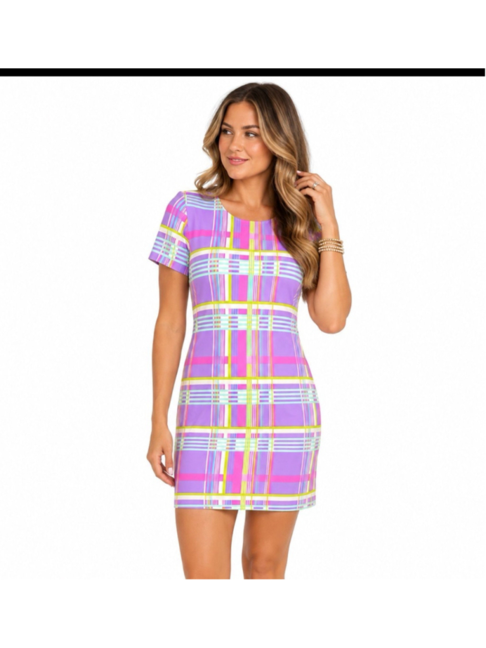 Jude Connally Ella Summer Plaid Shift Mini Dress Size XL NEW